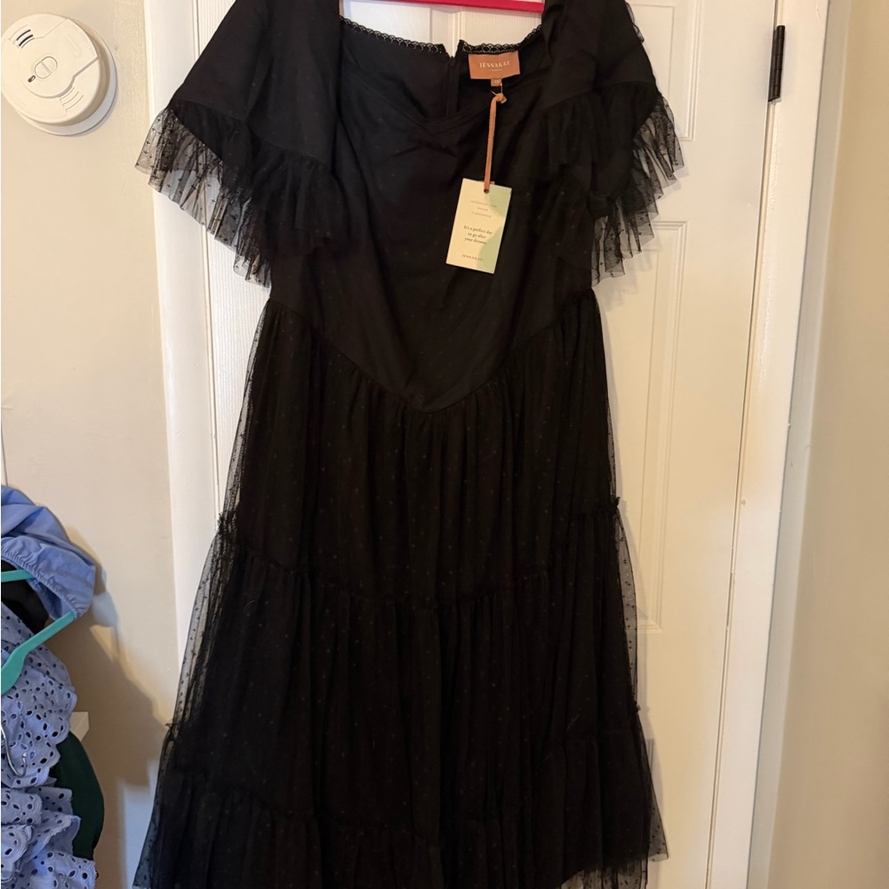 JessaKae Maven Tiered Tulle Midi Dress